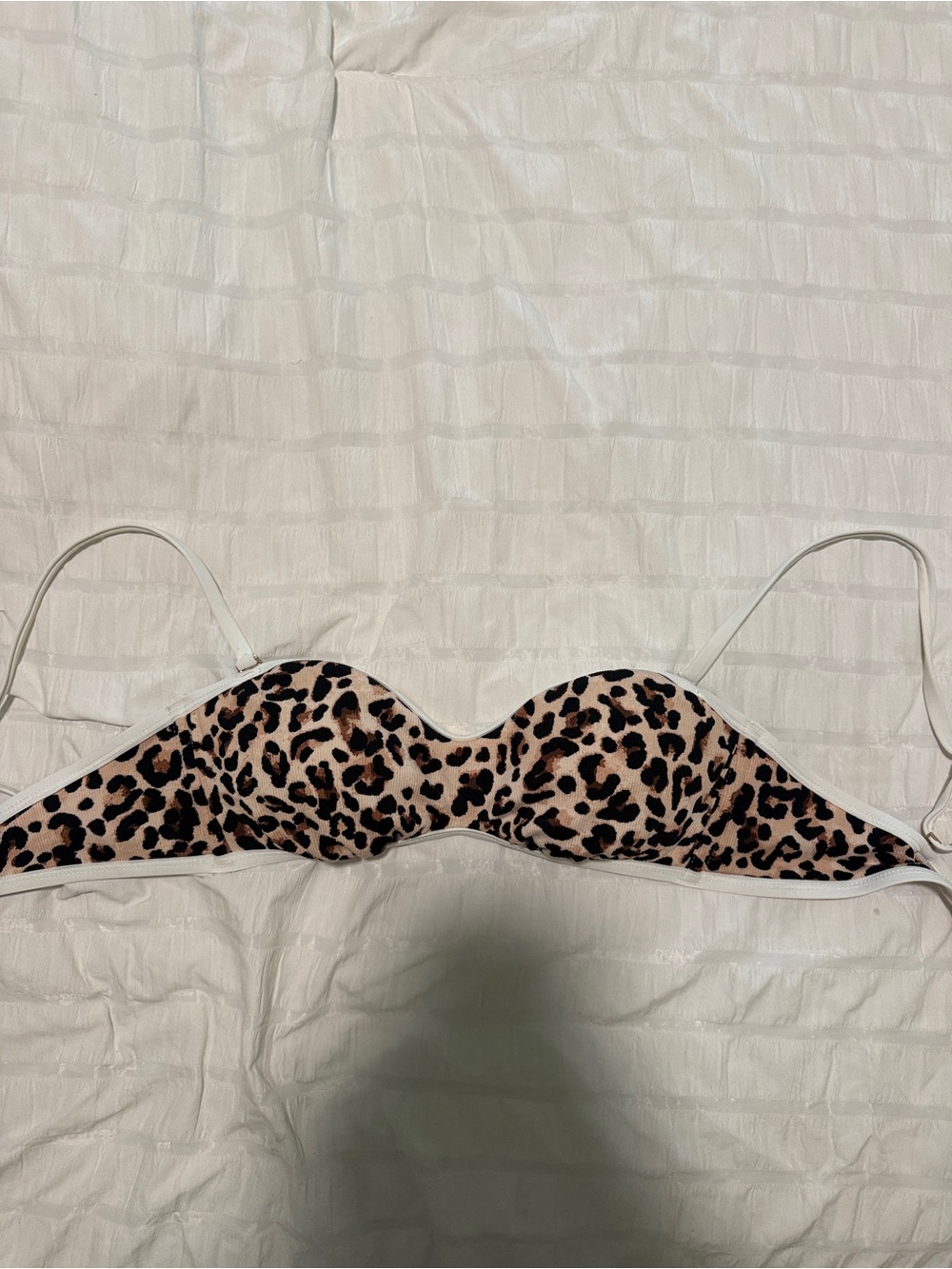 Leopard Print Underwire swimsuit with White Trim